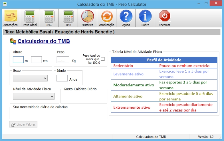Calculo taxa metabolismo basal online Calculo taxa metabolismo basal online